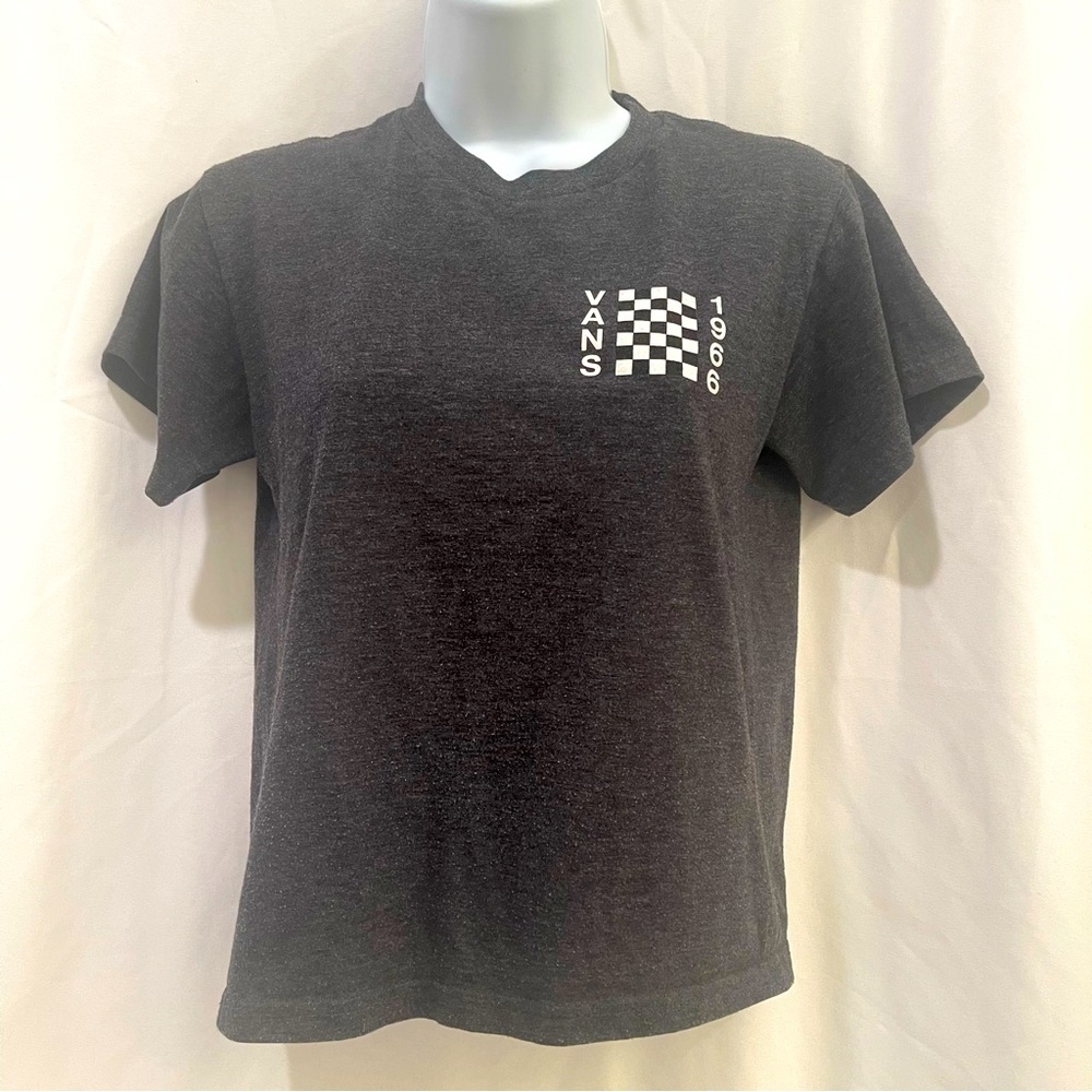 Vans boxy cropped heathered gray tee Sz S
